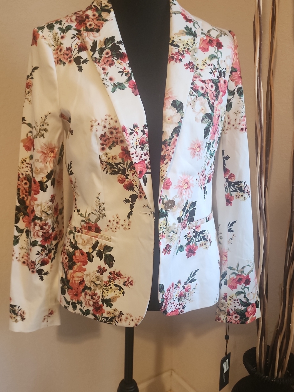 Tommy Hilfiger White Floral Blazer Jacket